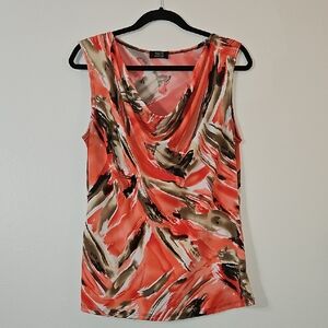 Women's Ford New York Pink and Black Sleeveless Top
